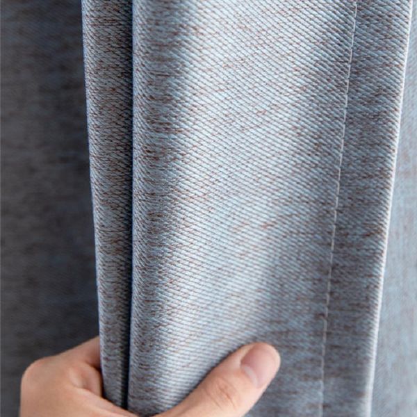 

pure color cotton and linen jacquard curtains blackout cloth for living room bedroom custom curtain & drapes