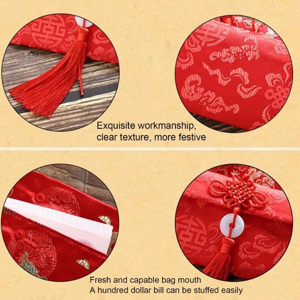 

chinese style lucky money bag year red envelope wedding spring festival handicraft gift bags home change card storage pocket wrap