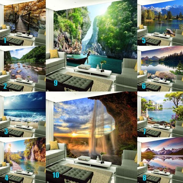 

wallpapers custom wallpaper waterfall nature scenery po wall murals living room tv sofa study background papers home decor