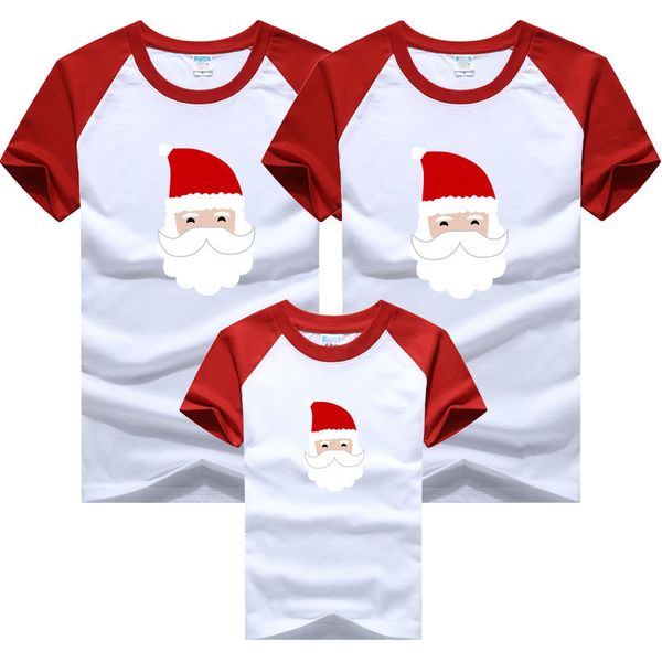 

christmas family matching clothes year cartoon print t-shirt mommy and daughter father son look outfits 210429, Blue