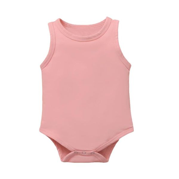 

infant baby boys girls sleeveless solid romper bodysuit clothes rompers, Blue