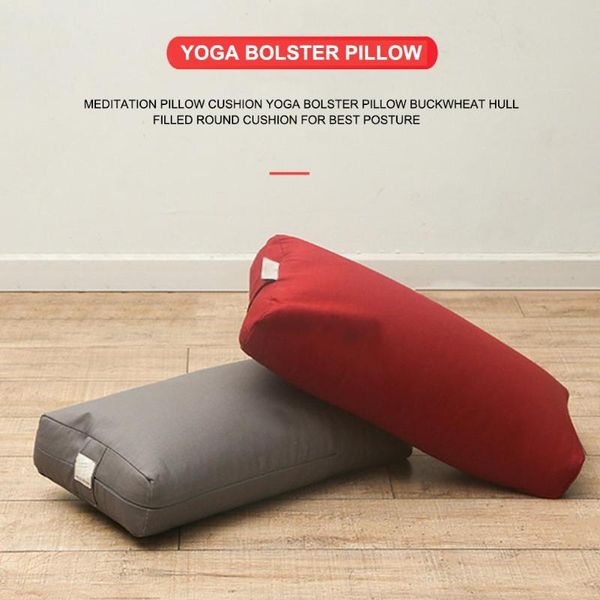

yoga mats breathable meditation pillow cushion bolster buckwheat hull filled round for posture