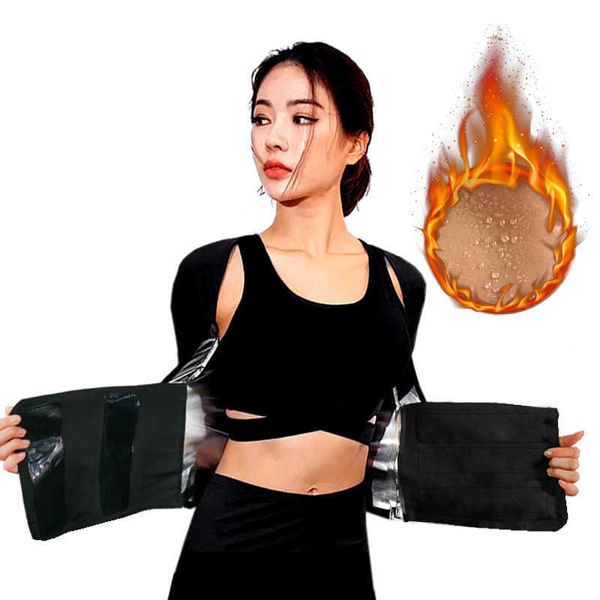 Frauen Gym FitnRunning Yoga Anzug Sport Sweatshirt Set Trainings Workout Kleidung Gewicht Verlust Schlank Schwitzen Shapewear X0629