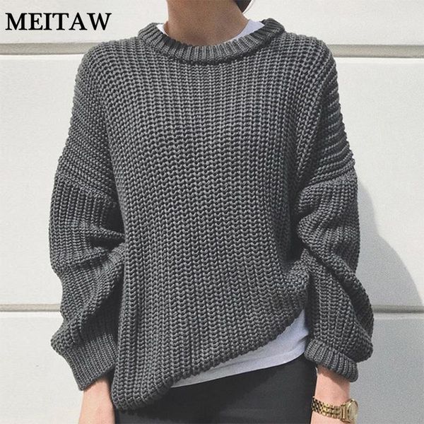 

women's sweaters 2021 autumn loose knitted elegant ladies jumper cashmere casual solid long sleeve women oversized sweater, White;black