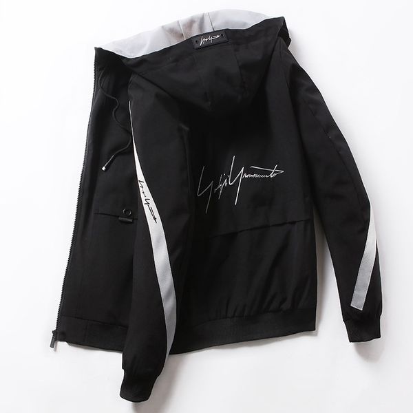 

men's large hooded jacket 2020 fashion jacket men, Black