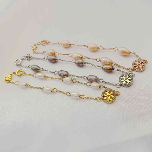 

chain bracelet new tb natural freshwater pearl simple inlaid bracelet, Black