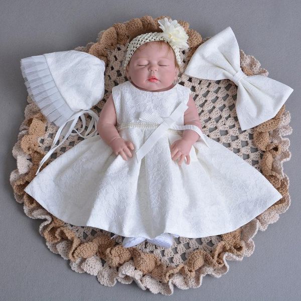 

born baby girl lace dress christening baptism birthday princess dresses big bow party suit with hat flower hairband girl's, Red;yellow