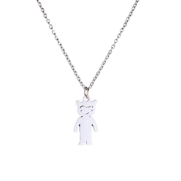 

pendant necklaces stainless steel baby girl boy necklace, Silver
