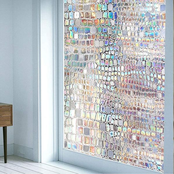 

window stickers 3d decorative privacy film stained glass sticker rainbow effect self-adhesive static anti uv tint