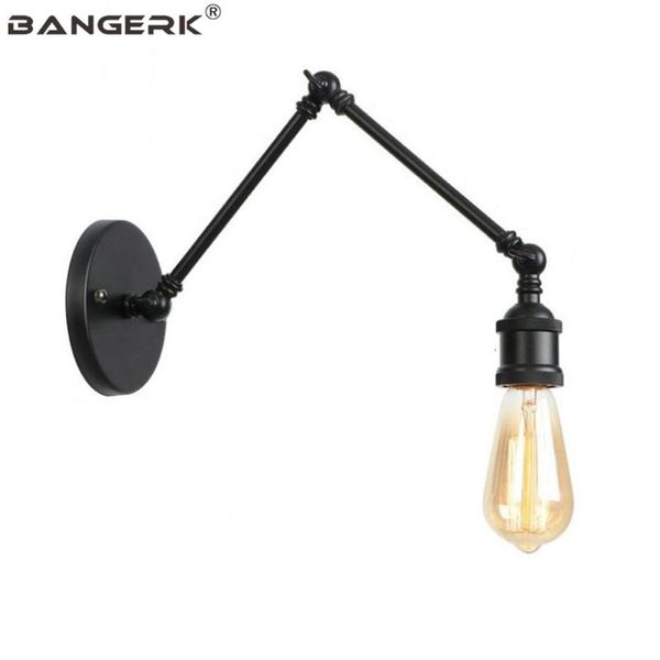 Candeeiros de parede American Loft Ferro Vintage Decoração Industrial Lâmpada Edison Braço Longo Arandela Luz Luminária de Iluminação Interna