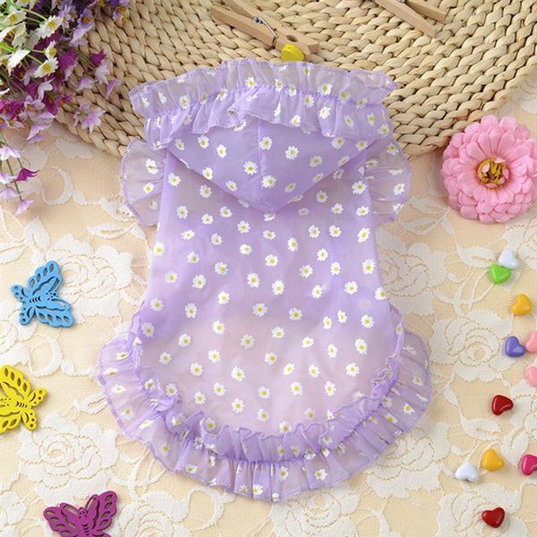 

dog apparel pet adorable lace summer coat leisure sunscreen clothing fashion rash guards (purple size xl)