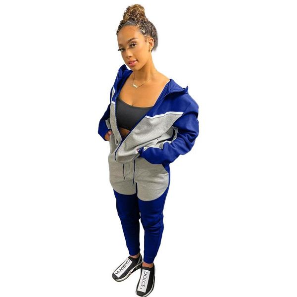 

women's hoodies & sweatshirts autumn winter two-piece tracksuit jogging for women sport suits patchwork hooded running sets sweat pants, Black