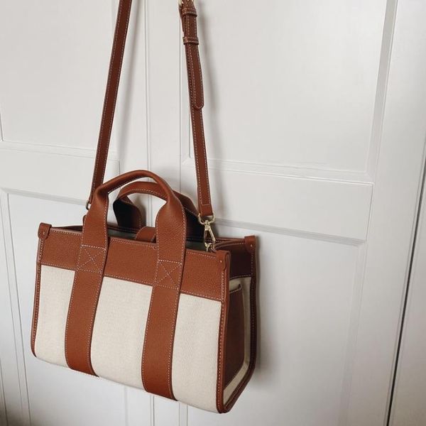 

layer cowhide bags totes 2021 spring/summer retro fashion leather stitching handbag