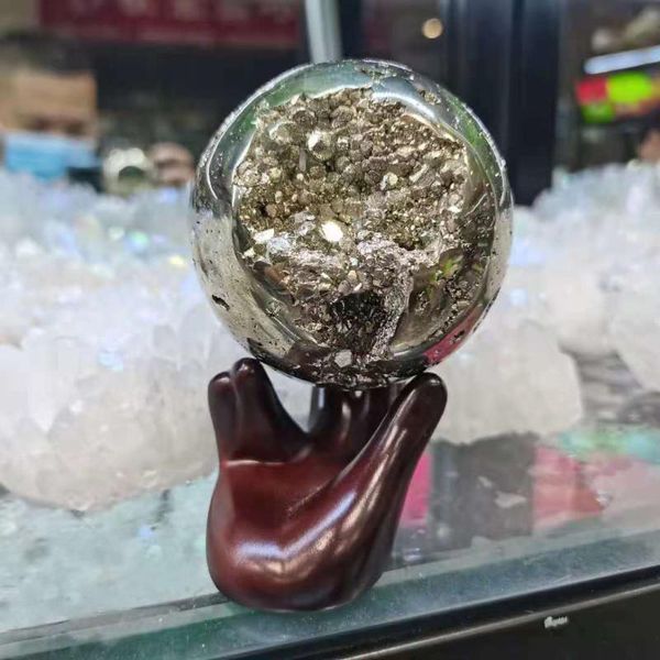 

decorative objects & figurines natural chalcopyrite crystal ball stone handicraft used in feng shui collection home decoration