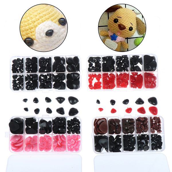 

5sizes/150pcs Round Flat Black Eye Triangle Nose Plastic Eyes for Dolls Making Toys Bear Dolls Eyes Amigurumi Making Accessories