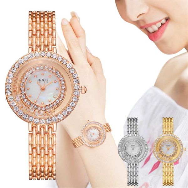

woman watch 2021 casual fashion alloy steel belt mesh stainless band exquisite dial diamond all-match wristwatches, Slivery;brown