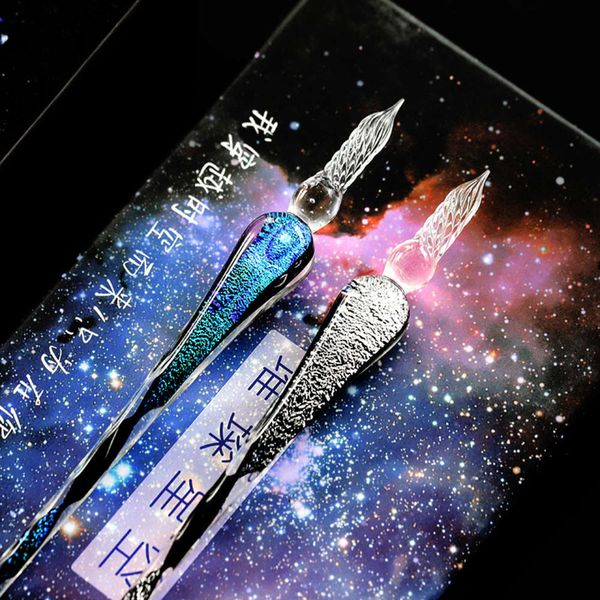

the pen star glass flash box student stationery color ink dip pen gift set