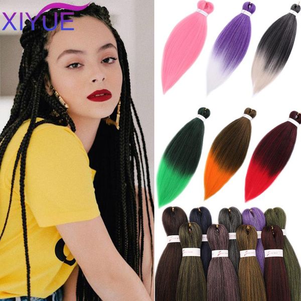 

human ponytails xiyue ez jumbo braid pre stretched braiding hair kanekalon synthetic extensions professional hightemperature fiber, Black