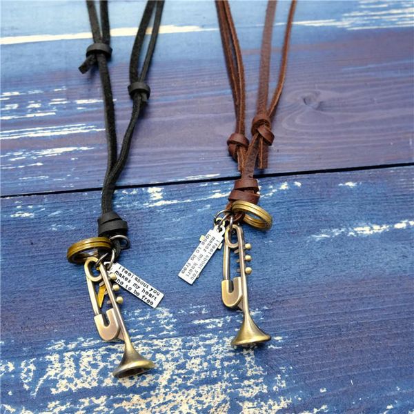 

chains punk men's and women's leather alloy necklace two color optional retro sweater chain, Silver