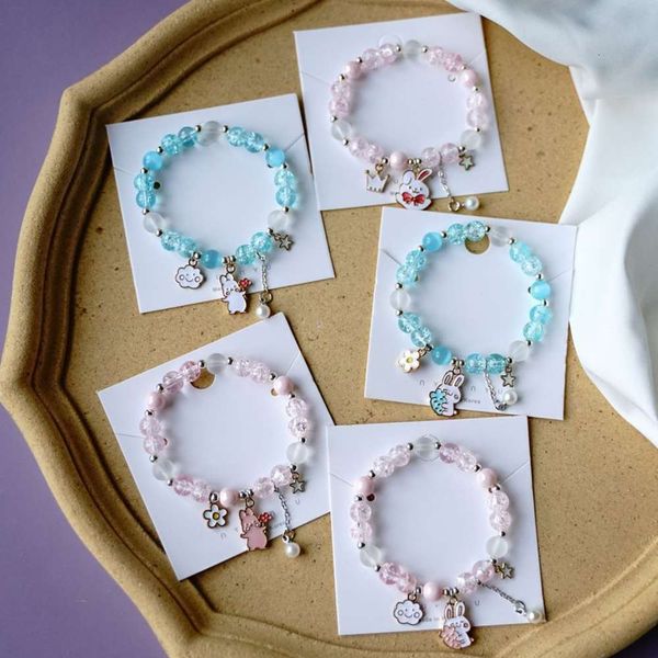 

style literature temperament friend popcorn crystal bracelet female minority design japanese and korean kitten jewelry, Golden;silver