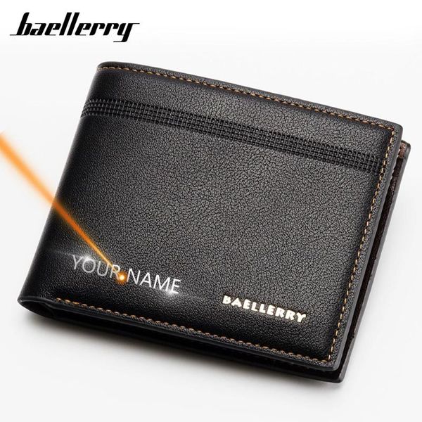 

wallets 2021 men short name engraving card holder wallet for business solid male thin brand carteria, Red;black