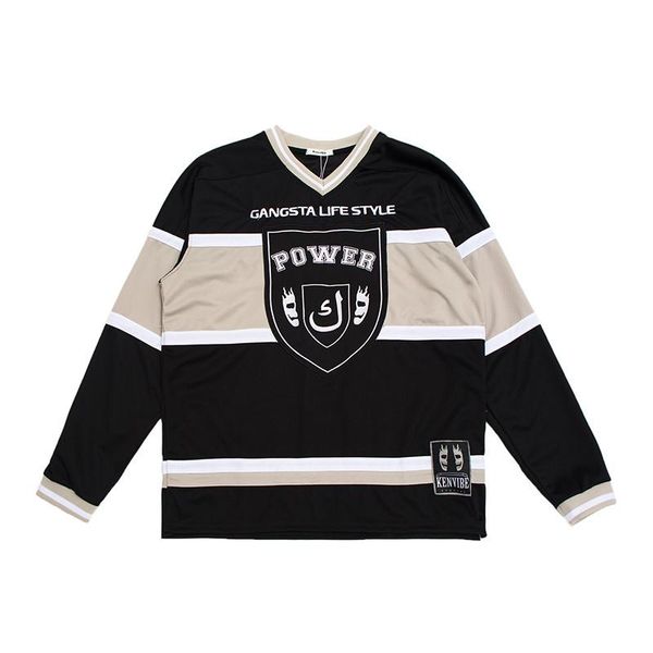 

men's hoodies & sweatshirts color block striped skulls embroidery v neck mens autumn retro hip hop letter oversize vibe casual harajuku, Black