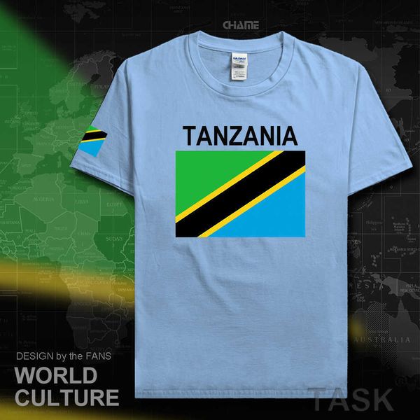 Tanzânia Tanzanian Mens Camisetas Jersey Nation Equipe 100% algodão T-shirt Academias Vestuário Top Tees Country Sporting TZA Swahili X0621