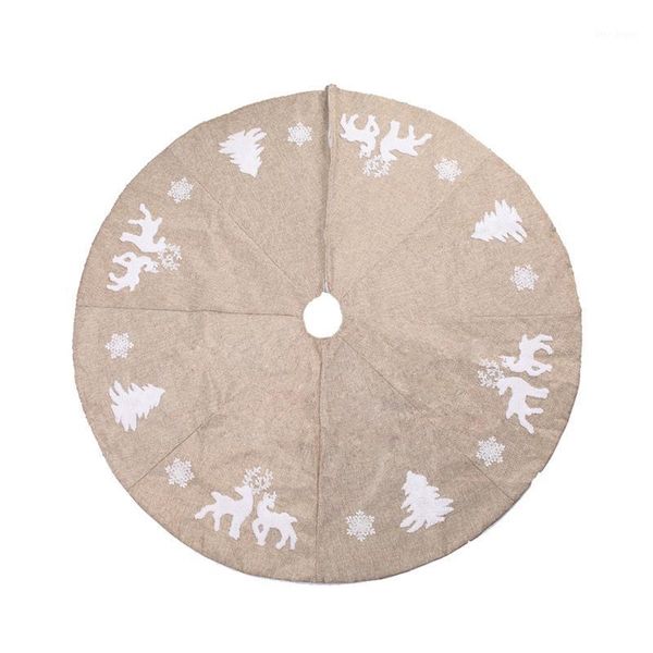 

christmas decorations tree skirt 48 inch skirts white snowflake elk indoor outdoor