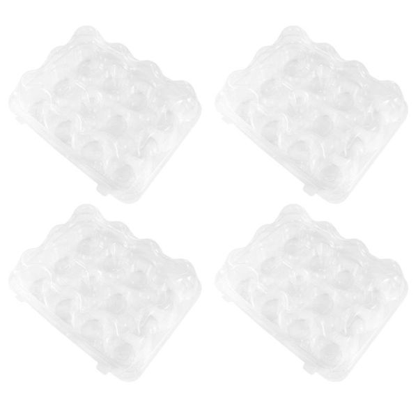 

storage bags 4pcs transparent cupcake box 12 dents cake packing