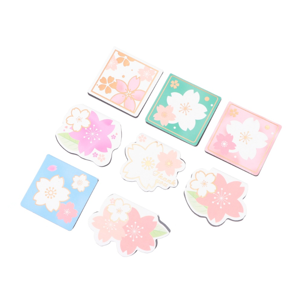 

8pcs magnetic bookmarks printing lovely book marks page clips notepads, Purple;pink