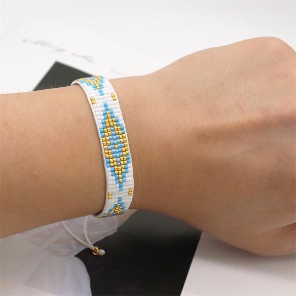 

beaded, strands zhongvi turkish evil eye bracelets for women jewelry miyuki women's female handmade pulsera friends gifts, Black