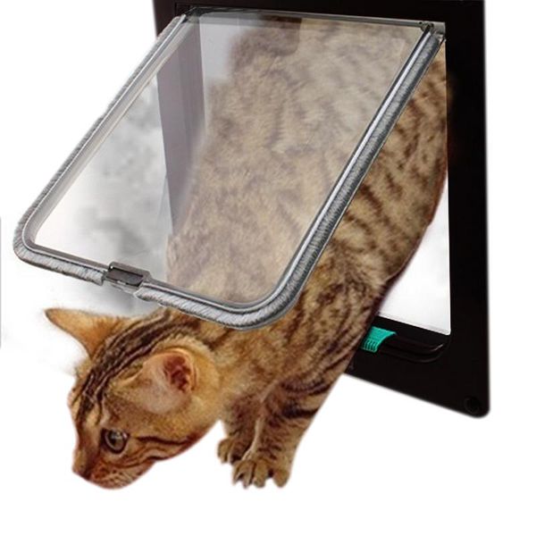 

cat carriers,crates & houses pet dog door 4 way flap plastic gate for puppy dogs supplies small kit doors