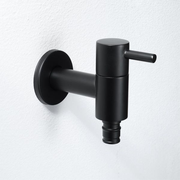 

black single cold water nozzle brass washing machine faucet 4 points interface1