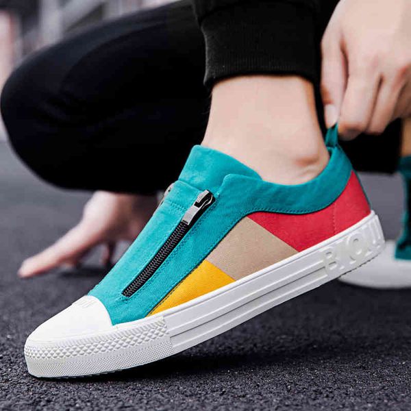 

dress shoes casual men breathable canvas fashion flats trending sneakers slip on loafers hre1, Black