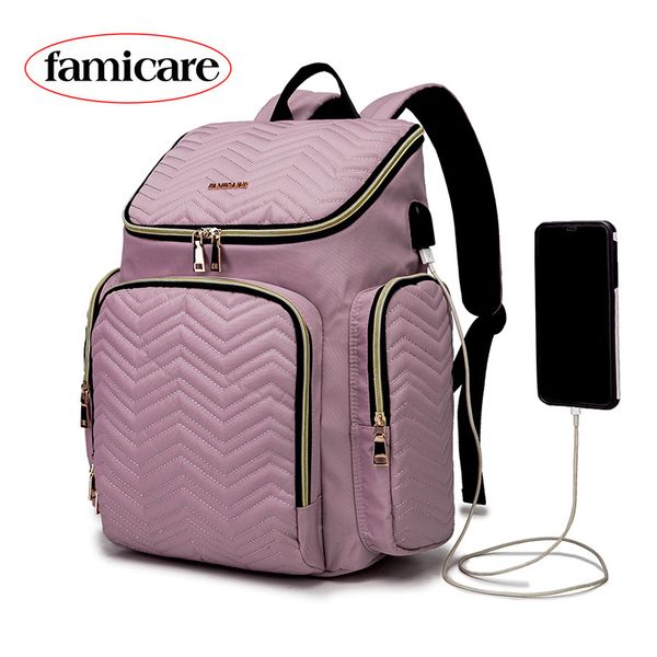 

2021 baby diaper bag backpack stroller bags waterproof women maternity fashion embroidery travel nursing nappy handbag 210326