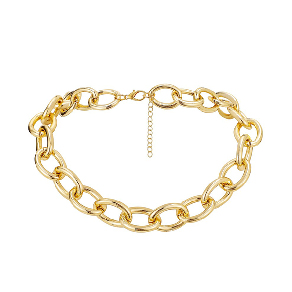 

chokers l42 women's necklace metal thick hip hop style chains, Golden;silver