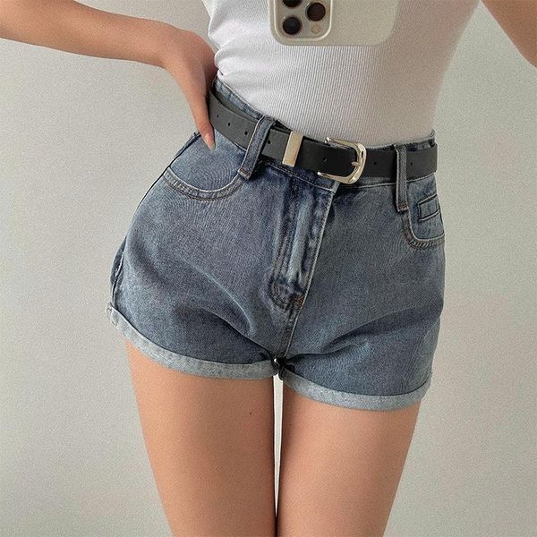 

women's jeans womengaga 2021 summer high waist a-line slim curled shorts harem pants sweet chinese girl korean 5a02, Blue