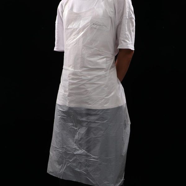 

aprons 100pcs disposable pe thickened sleeveless apron oil proof waterproof pinafore for home kitchen restaurant gardening (whit