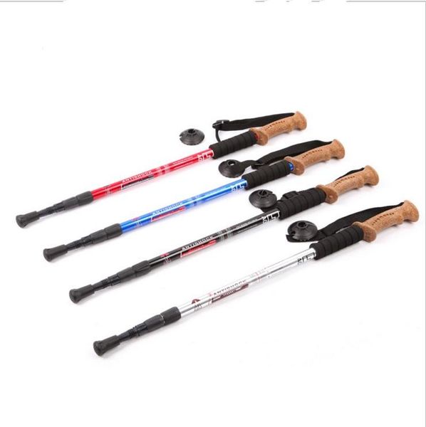 

trekking poles aluminum alloy straight handle three wooden climbing cane outdoor crutches at 7551