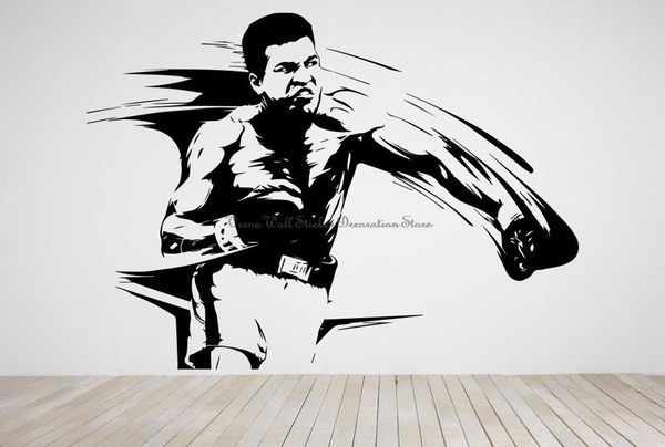 

boxing wall sticker fight sports champion star ali portrait home fitness club decoration decal gift yd6 stickers