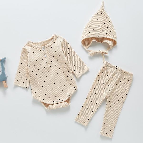 

clothing sets spring autumn kids baby boy girl suit infant boys girls clothes set long sleeve printing rompers+pants+hat, White