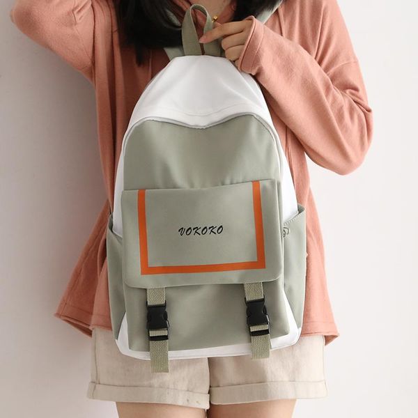 

backpack women's panelled small fresh female shoulder school bags kawaii backpacks for teens fashion travel book bag 2021