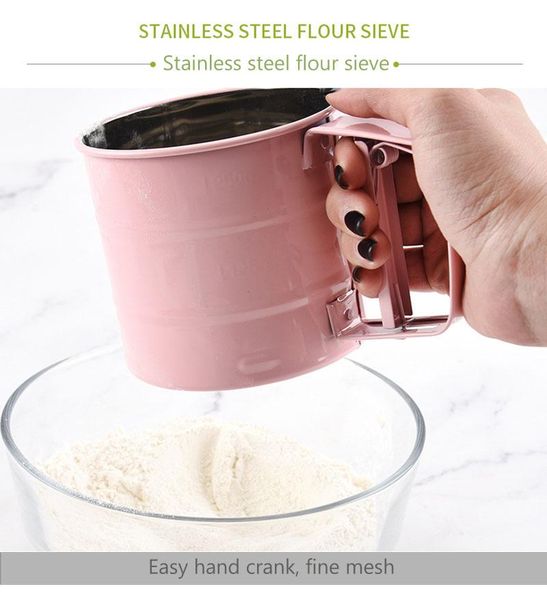 

handheld flour sieve cup mesh baking tools cakes pastry shape bakeware sifters &