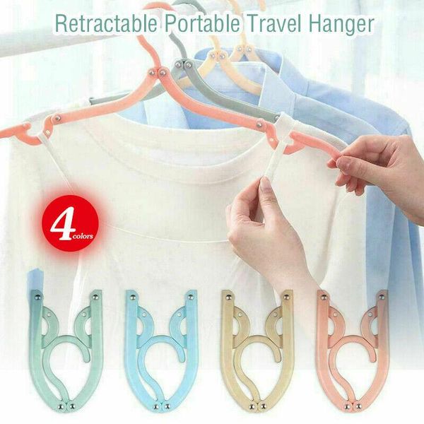 

hangers & racks portable travel cloth hanger non-slip plastic foldable rack drying clothespin trouser coat towel socks storage closet organi