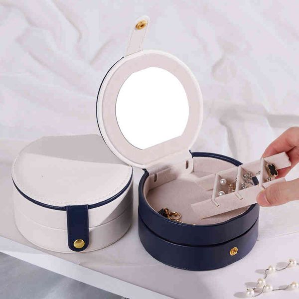 

cosmetic bags jewelry box customized storage earrings pu single layer simple