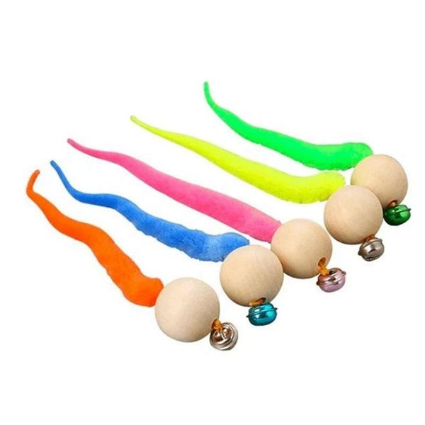 

cat toys wiggly balls bell chewing wooden ball tail sounding kitten bite