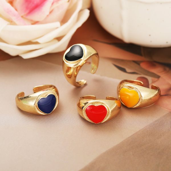 

fashion red alloy ring with multi color texture ring for men and women, Silver