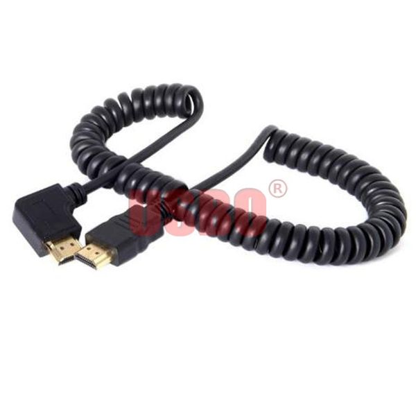

audio cables & connectors elbow black 1.4 version hdtv data line 1.2m 90 degree male to spring retractable cable