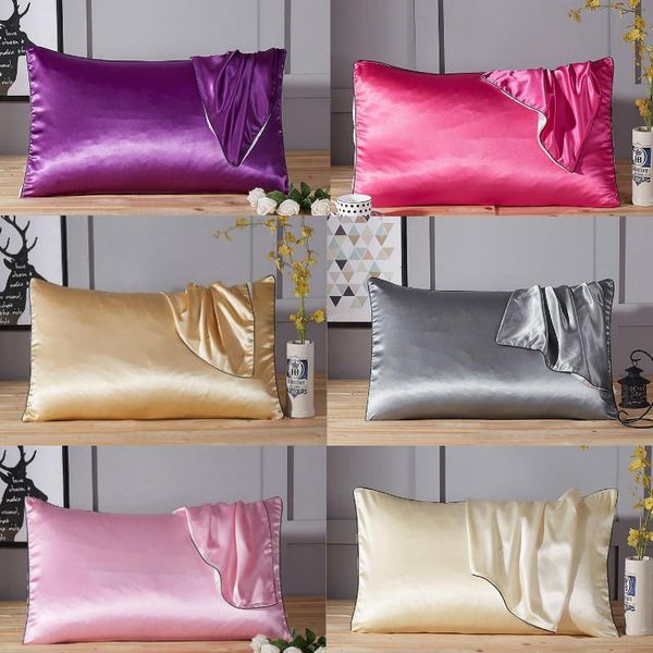 

pillow case satin silk throw cover rectangle silky pillowcase ice comfort soft pillowcases multi-color