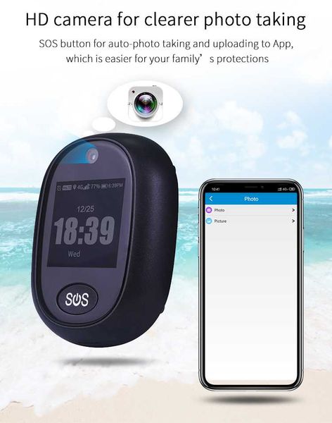 

rf-v45 4g smart gps tracking pendent one-key sos anti-loss locator for elder /children portable personal anti-lost alarm